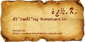 Örmény Konstantin névjegykártya